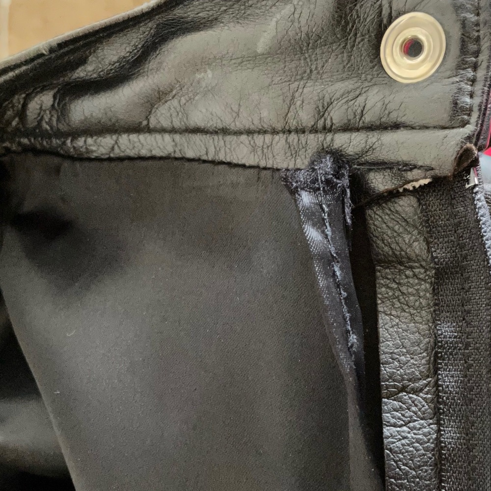 Star Leather Black Pencil Skirt. Fully lined. 🇺🇸 USA made! - Picture 4 of 6